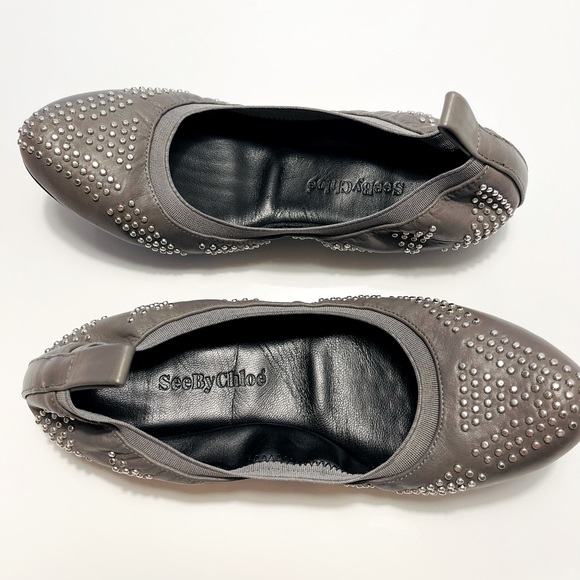 See By Chole Stud Ballet Flats - Picture 1 of 5